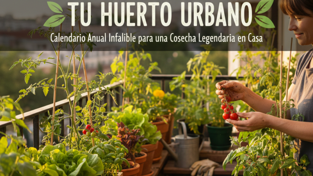 terraza con huerto urbano