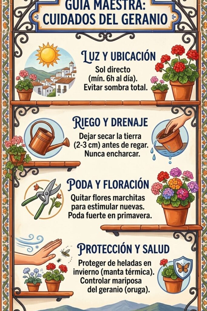 infografia de cuidados de los geranios