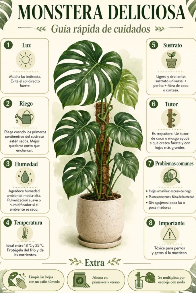 infografia Monstera deliciosa